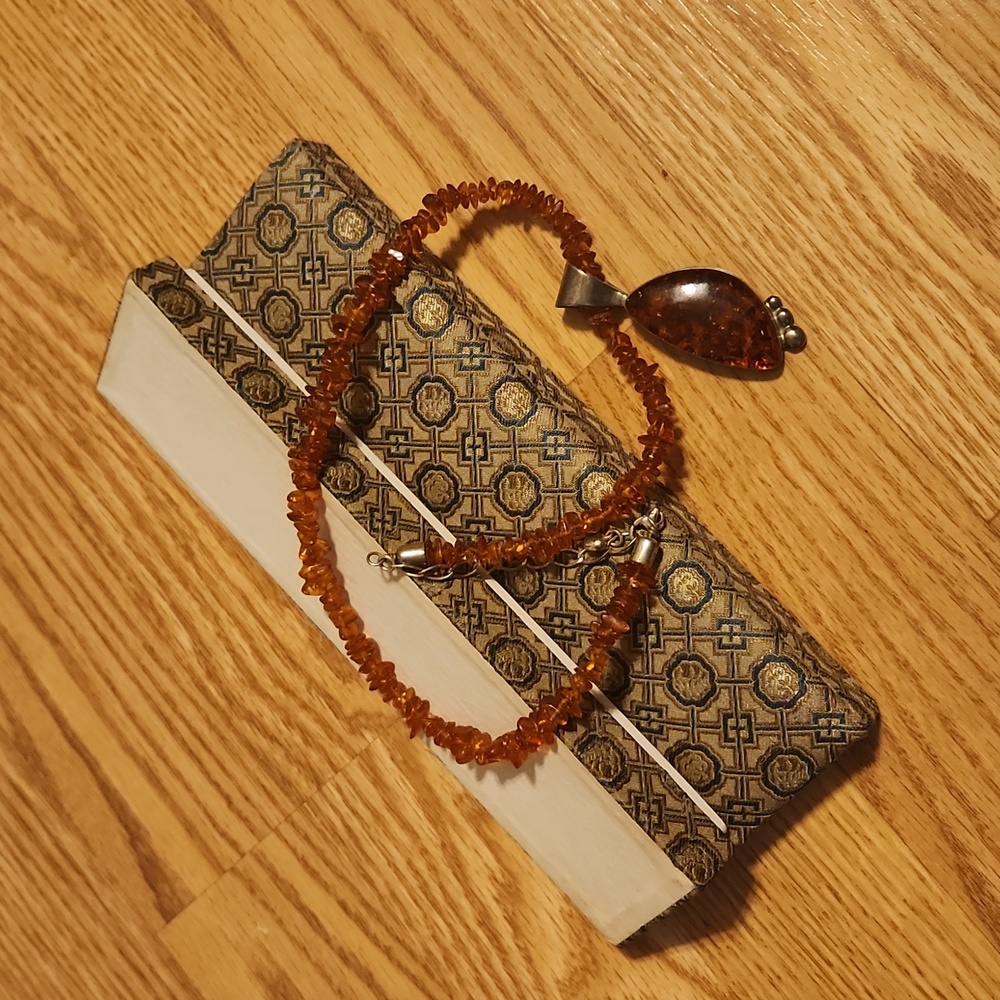 Amber and Sterling necklace